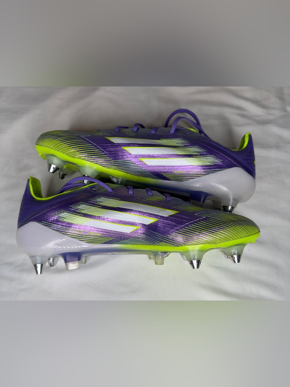 Adidas F50 Elite SG Soccer Cleats Purple Rush & Lucid Lemon Sz 6 JH7633 NWT - Picture 8 of 16